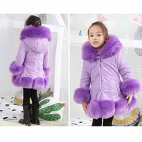 fashion baby winter warm fur coats for girls long sleeve hooded thick girls jacket for christmas party kids fur outwear clothing