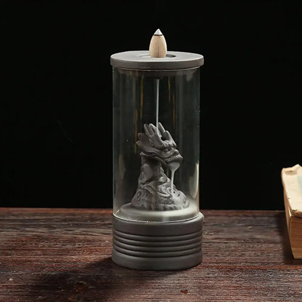 Керамическая курильница с фиолетовым песком водопадом обратным потоком