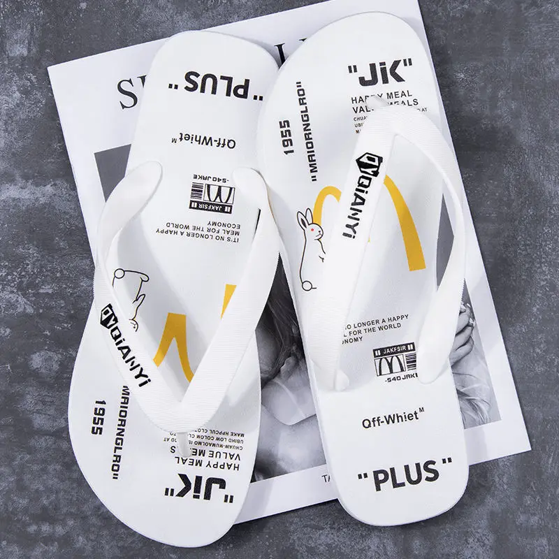 Home travel flip-flops male fashion couple Korean version of non-slip deodorant sandals non-slip wear beach shower slippers