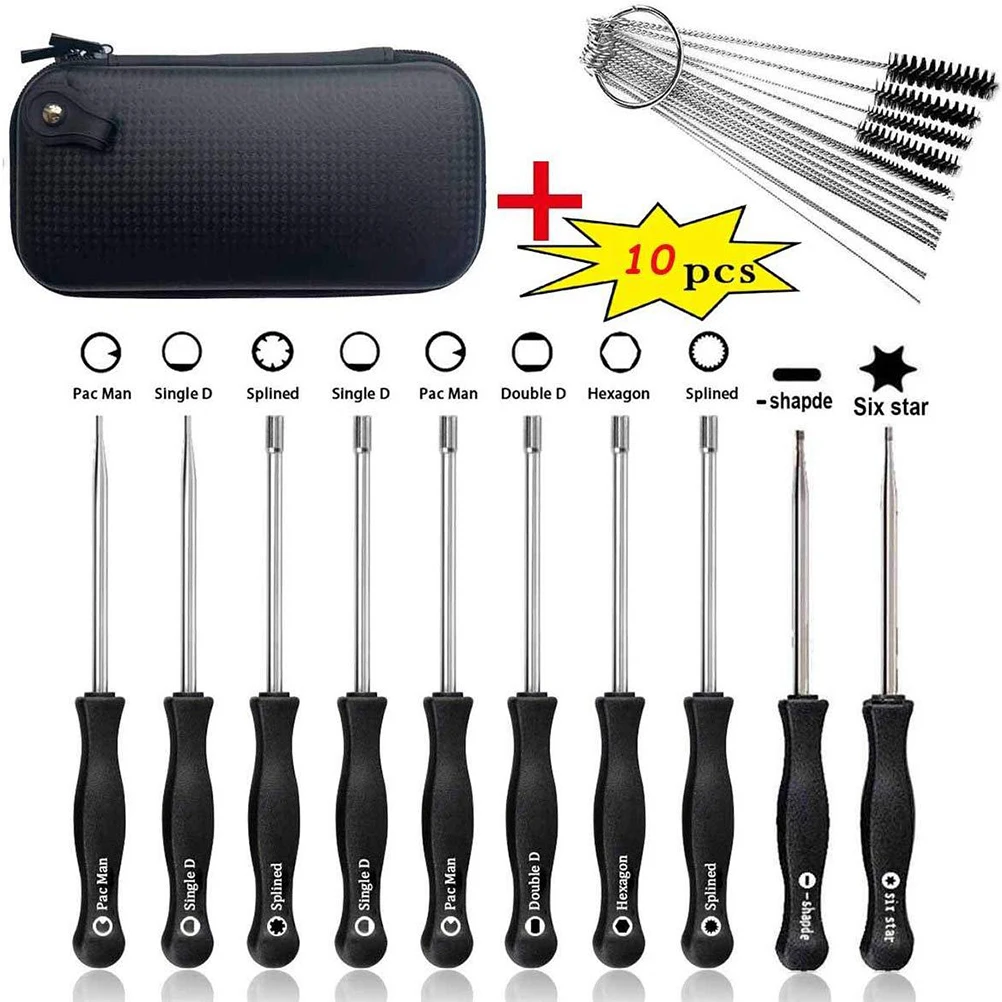 

10PCS/Set Carburetor Screwdrivers Adjustment Multi-head Tune-up Bolt Key Car Repair Maintenance Tool Set with Brush Black