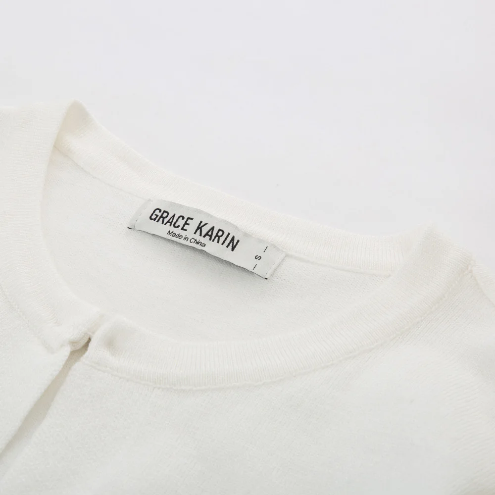 Grace Karin Женская удобная куртка 3/4 рукав вырез лодочкой укороченный трикотаж