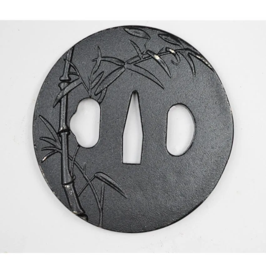 Ручная работа Прочная Железная сталь Бамбуковая Tsuba ручная защита для японского