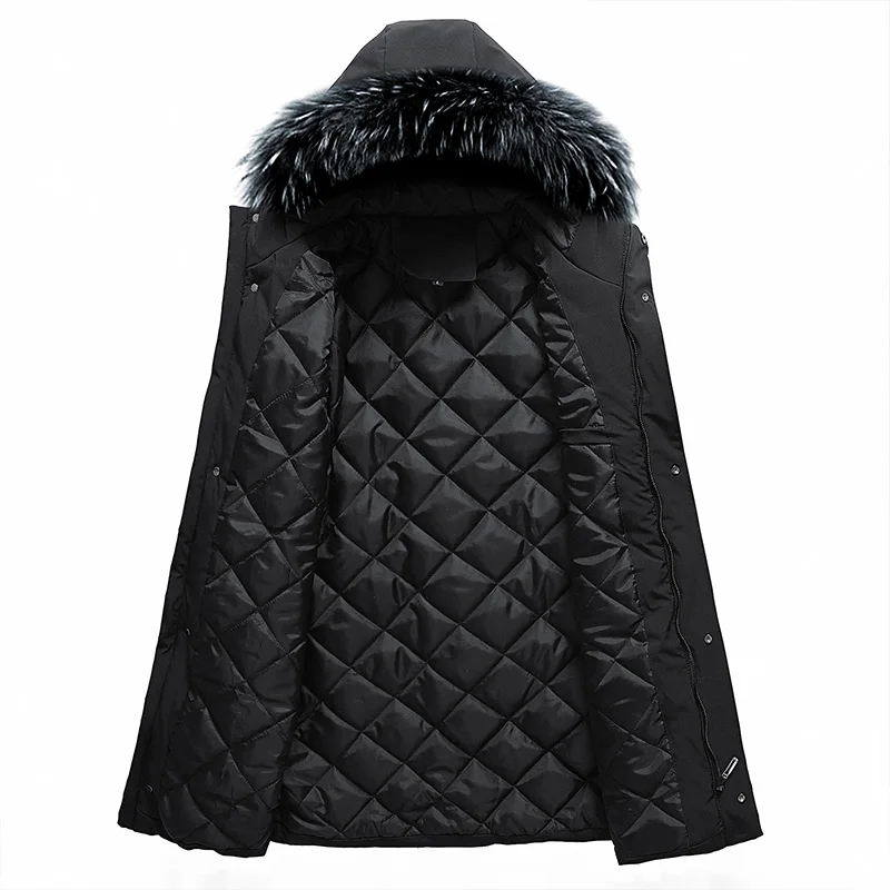 Winter Men jacket Casual Faux Fur Collar Long Thick Parkas Jacket Coat Men Outwear Hooded Pockets Waterproof Jackets Parka Men