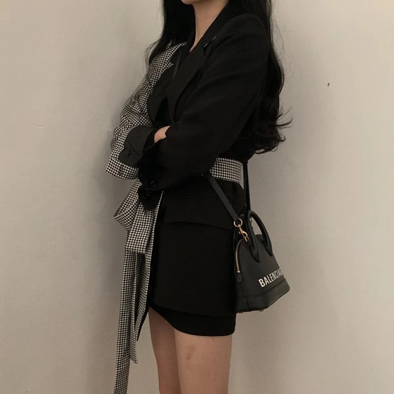 Mozuleva модный несимметричный Женский блейзер офисный женский пиджак с поясом