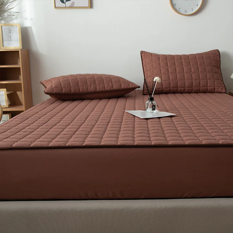 Водонепроницаемый стеганый хлопковая натяжная простыня однотонный защитный