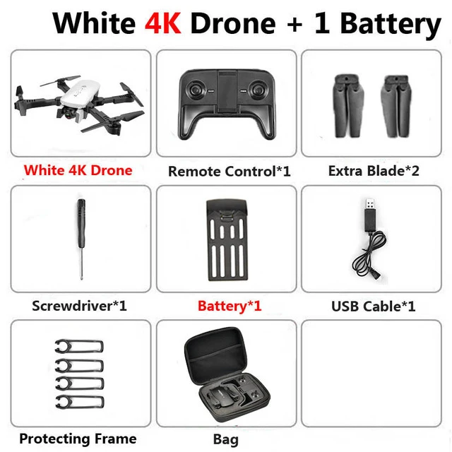 4K 1BAT Bag Радиоуправляемый Дрон с 4K HD камерой FPV Wi-Fi функция удержания высоты Selife Дрон складной Квадрокоптер Vs E58 SG106 M69 xs816 дроны - Цвет: 4K 1BAT Bag