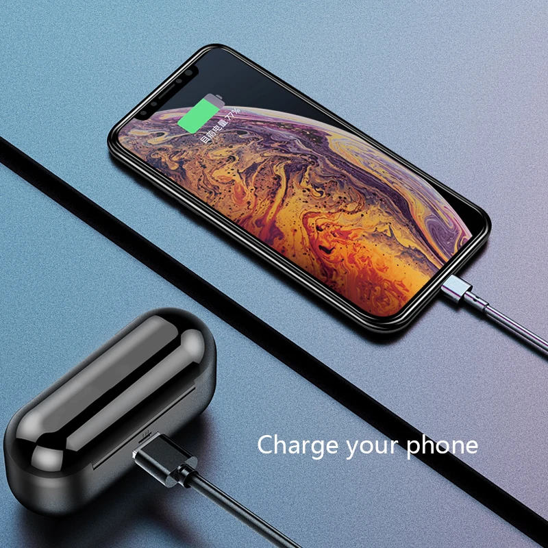 HATOSTEPED беспроводные Bluetooth наушники 5 0 TWS мини с зарядным устройством спортивные