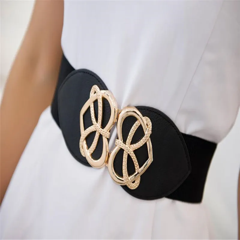 Женский пояс с пряжкой бантом ремень для женщин широкой талии эластичный корсет