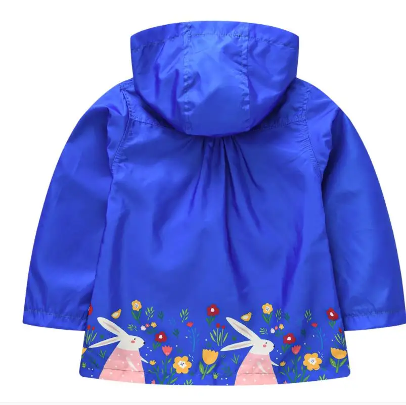 New Fashion Cute Kids Girls Cartoons Wind Rain Jacket Hooded Long Sleeve Windbreak Girl Waterproof Jacket Outwear Raincoat 2-6Y wool pea coat