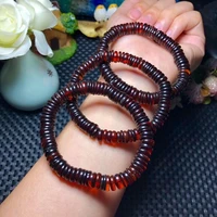 natural blood red amber women men bracelet stretch crystal abacus beads bracelet amber jewelry 8mm 9mm 10mm aaaaa