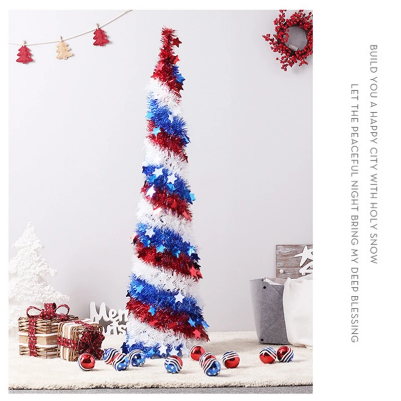 

Festival DIY Holiday Ornament Office Gift With Stars Shopping Mall American Independence Day ChristmasTree Decoration