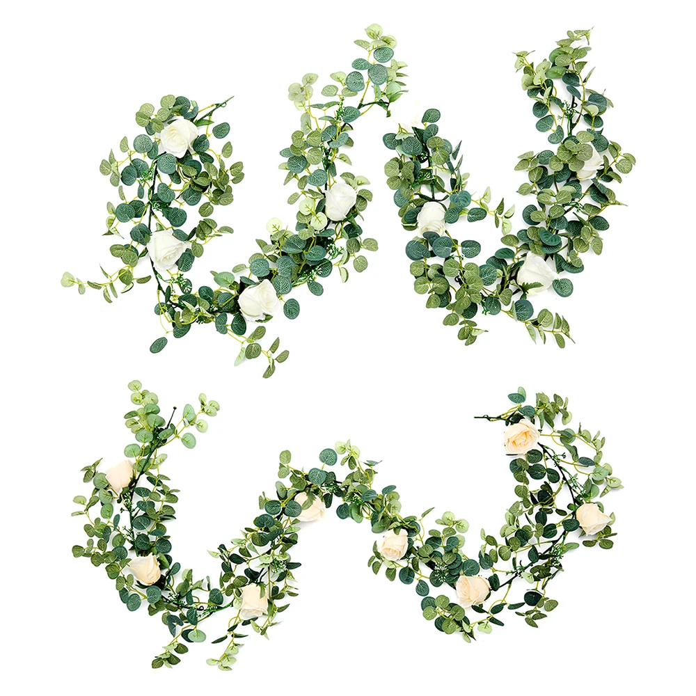 Свадебный Настенный декор из искусственного ротанга 7 розовых шелковых листьев