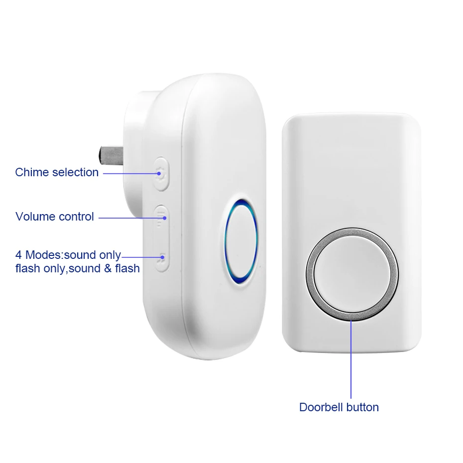 no need battery wireless doorbell waterproof electronic door bell led flashing security alarm welcome melodies mini button free global shipping