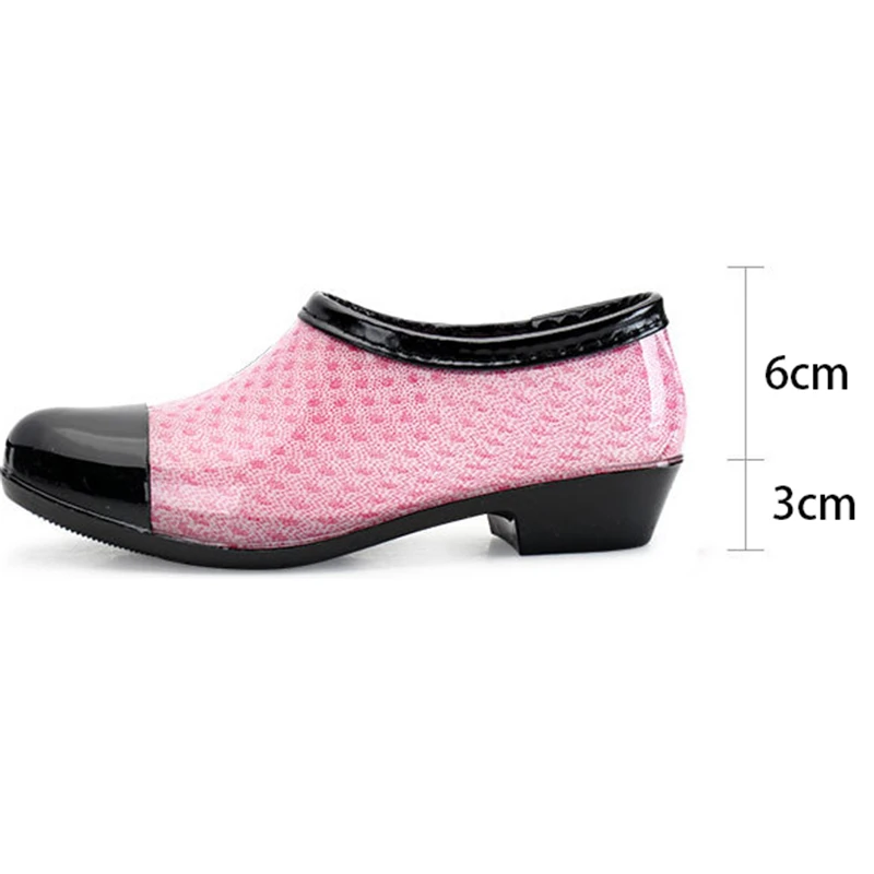 Женские резиновые сапоги для кухни Ботильоны на не сужающемся книзу массивном