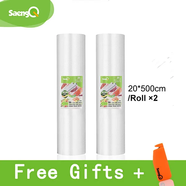 20cm-2pcs SaengQ вакуумные пакеты для пищевых продуктов, вакуумный упаковщик, пищевая свежесть, длительное хранение 12+ 15+ 20+ 25+ 30 см* 500 см, 5 рулонов/партия, пакеты для вакуумного упаковщика - Цвет: 20cm-2pcs