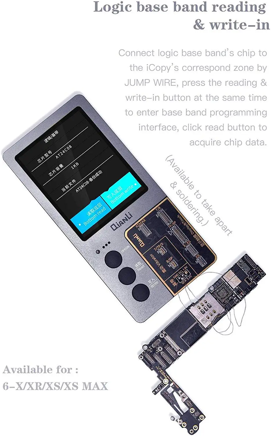 Qianli iCopy Plus LCD Screen Original Color Repair Programmer for iPhone XR XSMAX XS 8P 8 7P 7 Vibration/Touch |