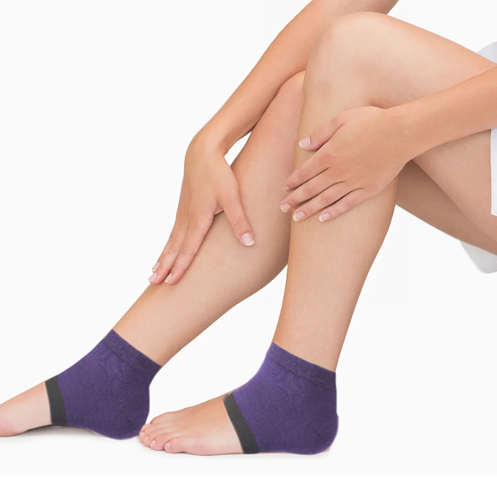 

5 Pairs of Moisturizing Cracked Heel Socks for Dry Hard Cracked Skin(Purple)