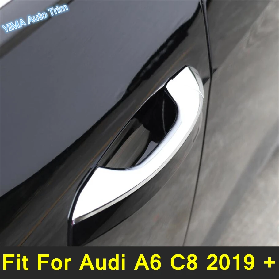 

Car Outside Door Doorknob Handle / Rearview Mirror Cover Trim For Audi A6 C8 2019 - 2022 Chrome / Carbon Fiber Look Accessories