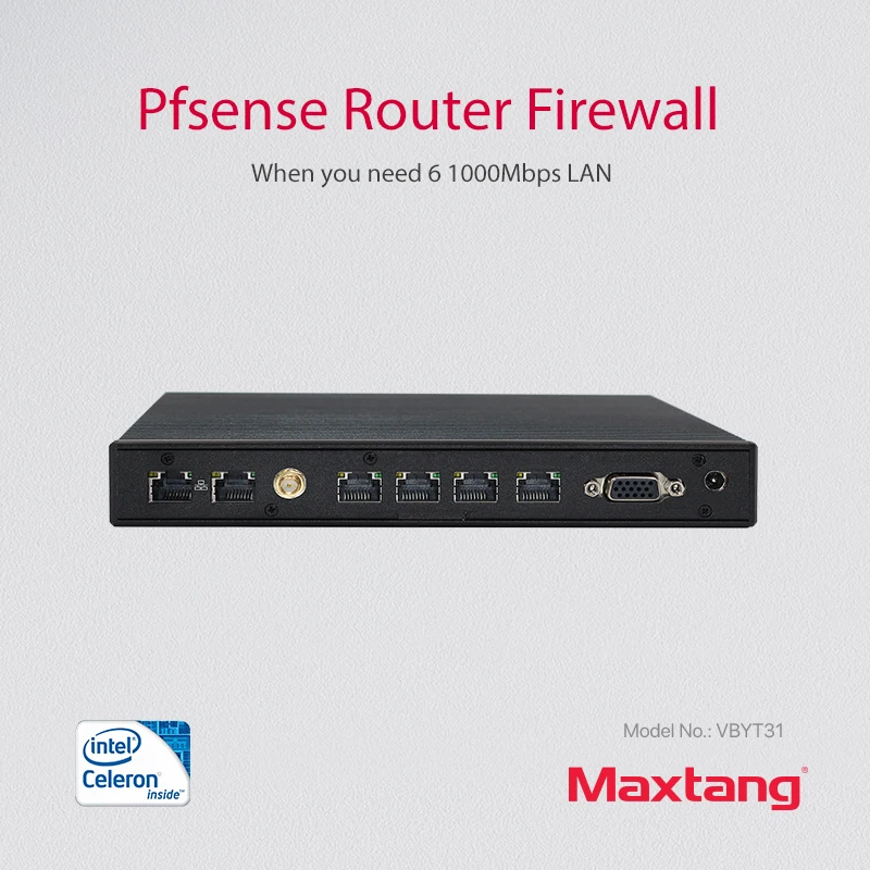 Мини-ПК без вентилятора Celeron J1900 Quad Core 6 гигабит LAN * VGA Pfsense маршрутизатор