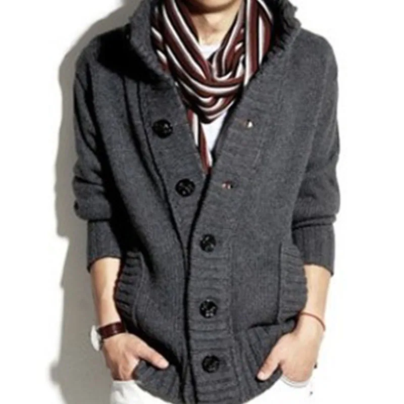 2020 Autumn Winter Men's Sweater Coat Wool Cardigan Jackets Men Button Knitted Thick Fashion Casual Warm Knitwear | Мужская одежда