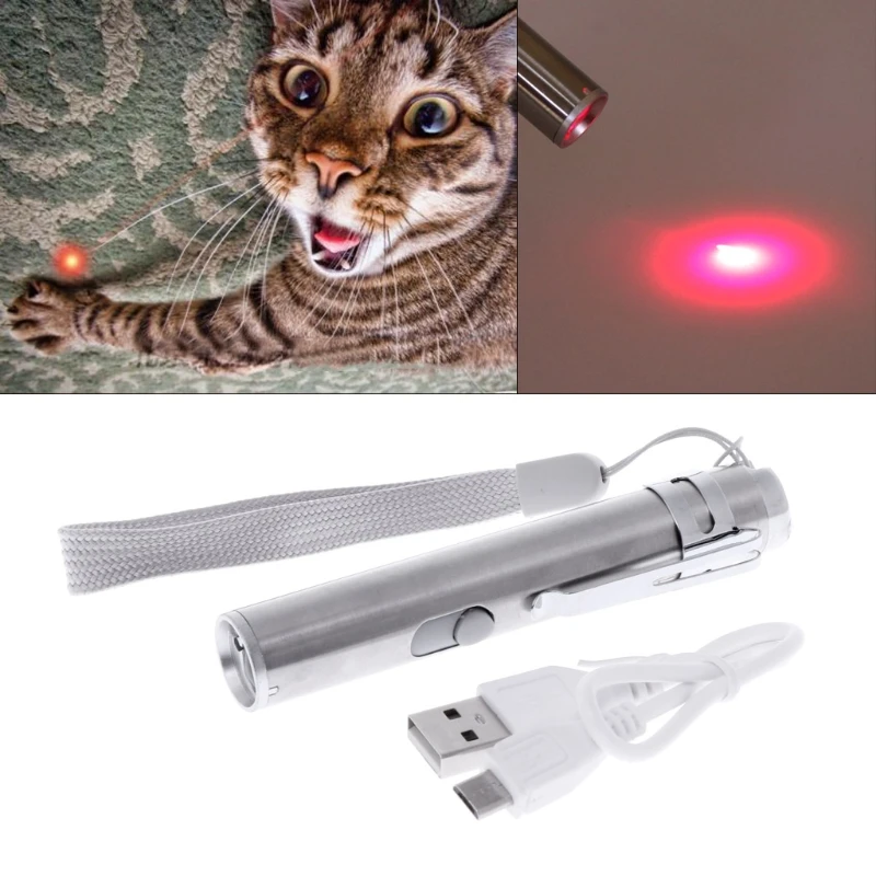 

3 in 1 LED Cat Chase Toys Laser Pointer Pen USB Rechargeable Flashlight Pen