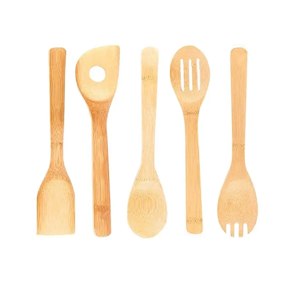 Bamboo Kitchen Cooking Utensil Tool Spoon Soup Teaspoon Spatula Utensils Wooden Stir | Дом и сад
