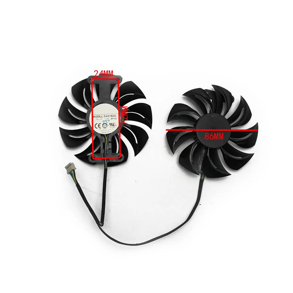 GA91B2U 12 В 0.40A 86 мм 4 провода 4Pin для Dataland RX470 RX480 Вентилятор Охлаждения видеокарты