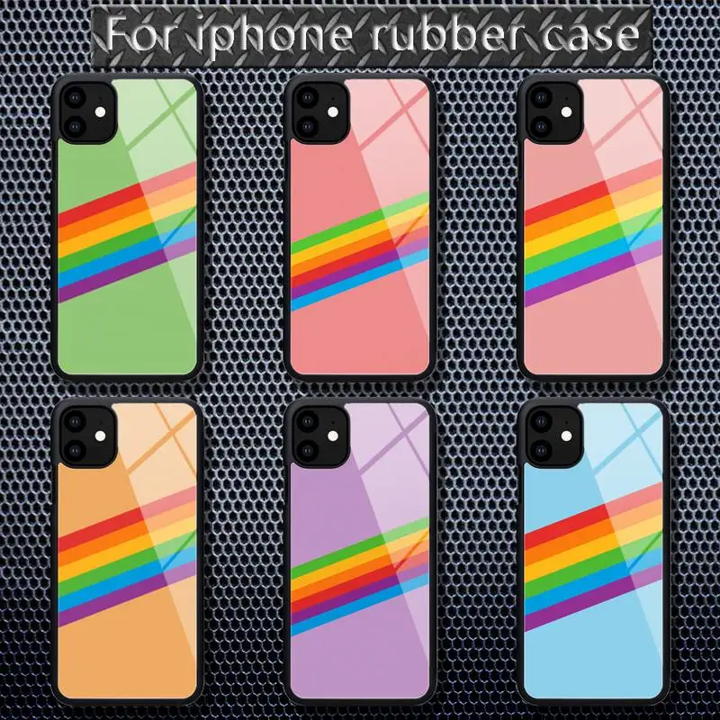 

Rainbow Phone Cases Rubber for iPhone 12 11 Pro Max XS 8 7 6 6S Plus X 5S SE 2020 XR 12 Mini case