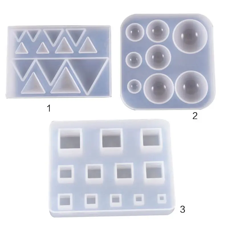 

DIY Earrings Pendant Gemstone Making Silicone Mould Triangle Round Epoxy Mold UV Resin Crafts Molds
