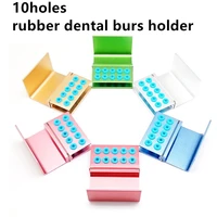 10holes rubber dental burs holder block for highlow speed autoclavable disinfection dentista burs holder sterilizer odontologia