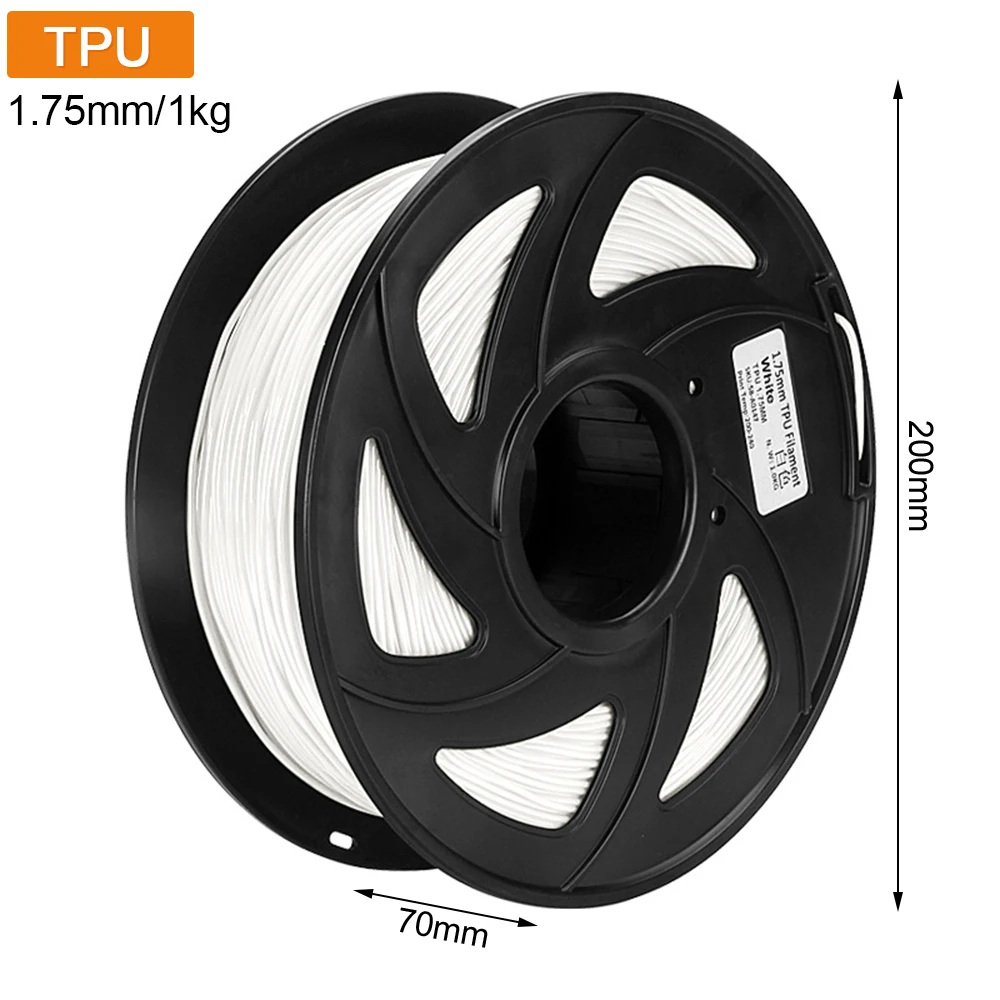 

3D Printer Filament 1.75mm 1kg 2.2lb Spool Dimensional Accuracy Strong Flexible TPU Filament for Most FDM Printers