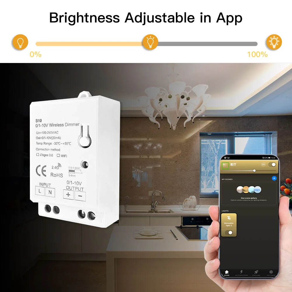 Регулятор ярсветильник сти Zigbee 110 220-3 0 в 0-10 | Лампы и освещение