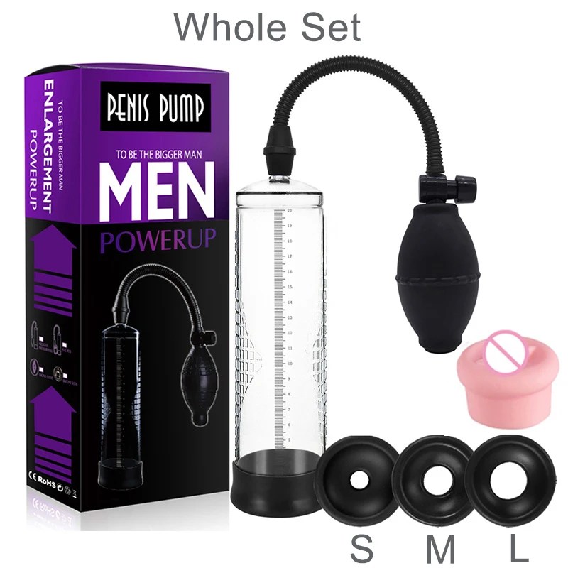 Penis Vacum Enlargement Pump Men Masturbator Sucker Extender Stimulator Sex Toy For Dick Up Ejaculation Delay Training | Красота и