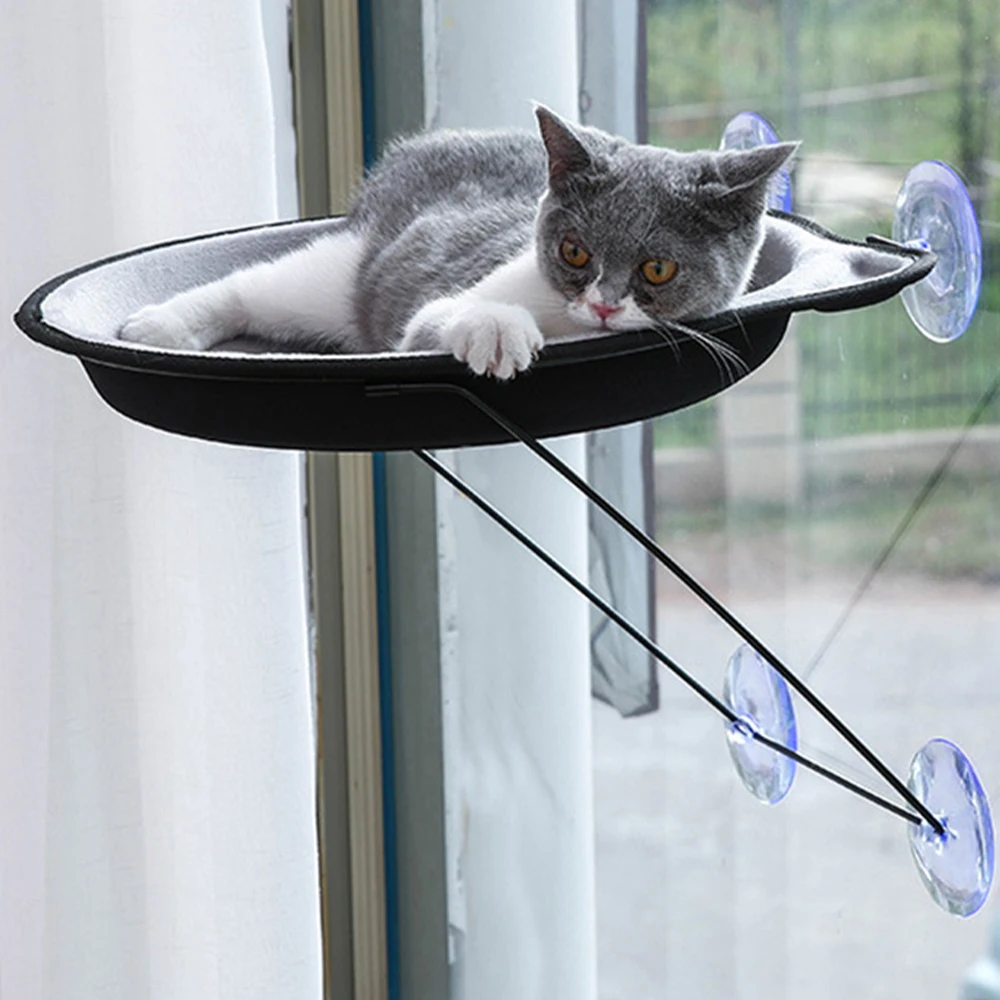 

Cat Hammocks Cat Bed Cat Window Resting Seat Perch Hammock For Cats Cat Supplies Accessories with Durable Heavy Duty 4 Suction