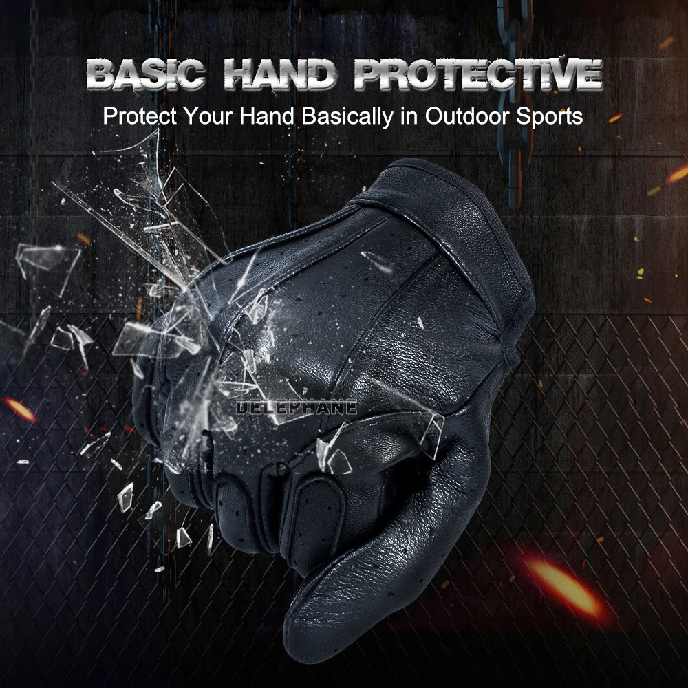 Летние зимние кожаные перчатки дышащие мотоциклетные с полным пальцем женские