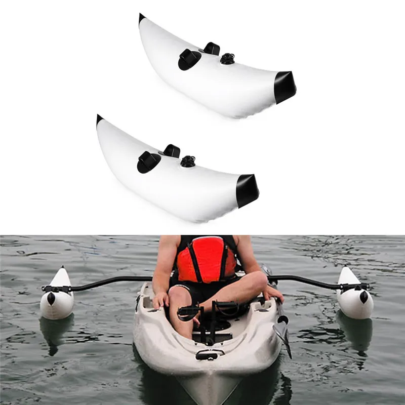 Inflatable Outrigger Stabilizer 2Pcs Outdoor Water Float For Kayak Canoe Fishing With Overhanging White Stable Tools | Спорт и