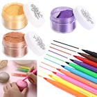 Съедобный сахарный порошок, Блестящий цветной порошок для украшения пищи, печенья, выпечки, пигментная ручка для украшения торта
