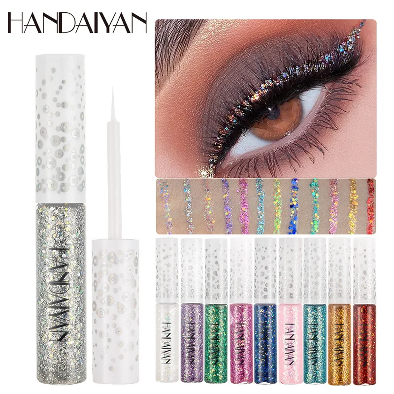 

New 12 Colors Diamond Glitter Liquid Eyeliner Durable Waterproof Makeup Shimmer And Shine Eye Pencil Makeup Beauty Tools