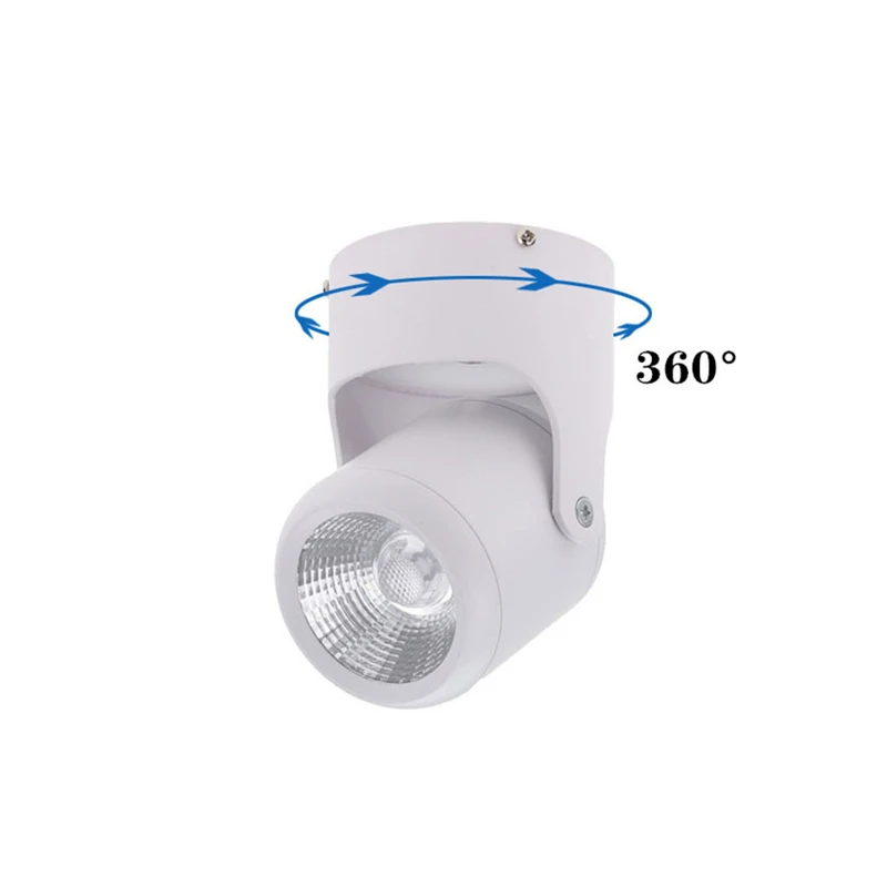 Luz LED COB empotrada montada en la superficie 360 ángulo ajustable 20W/15W/10W/foco de techo AC110 7W/220/230V iluminación