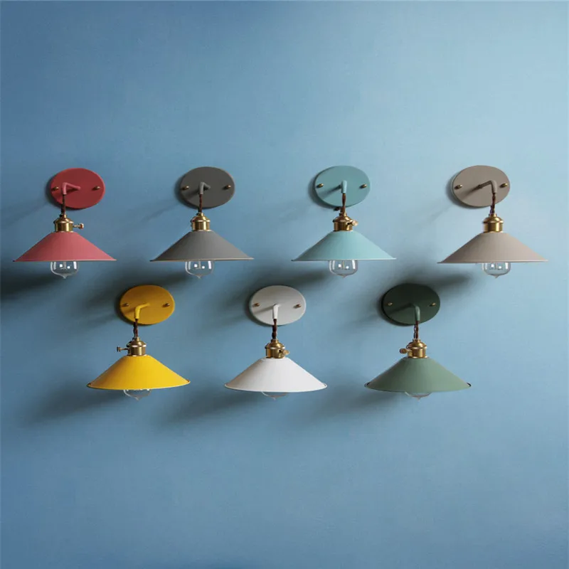 

Bedroom Read Wall Lamp Bedside Wall Lamps Fixtures Modern Edison Aisle Sconce Colorful Bathroom E27 Pure Copper Holder Lighting