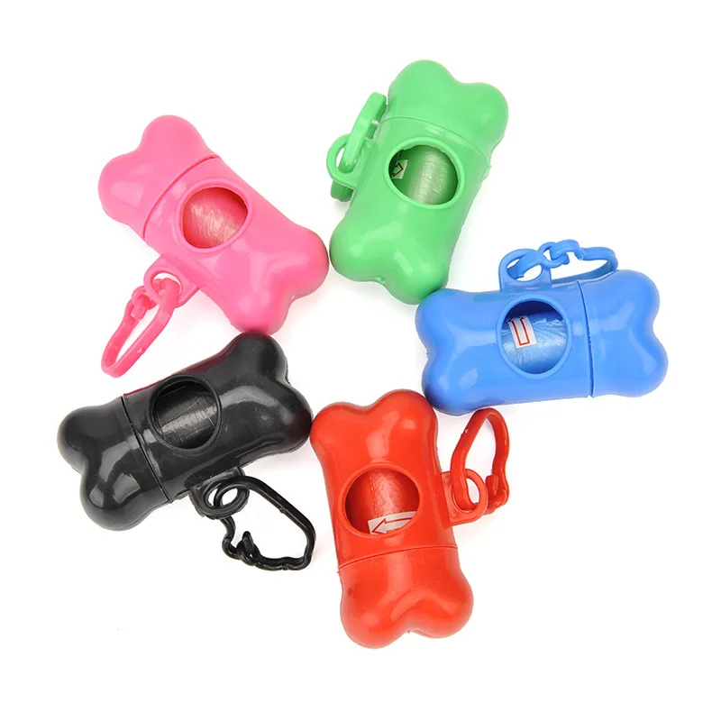 

Wholesale Dog Poop Bag Sets / Container Solid color Large Cat Waste Bag Dogs Outdoor/Home Clean Bone Pet Garbage Bag