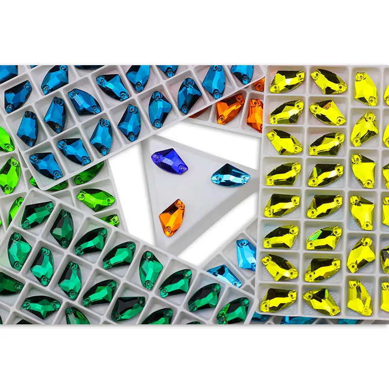 Блестящие стразы из хрустального стекла для пришивания с плоским основанием