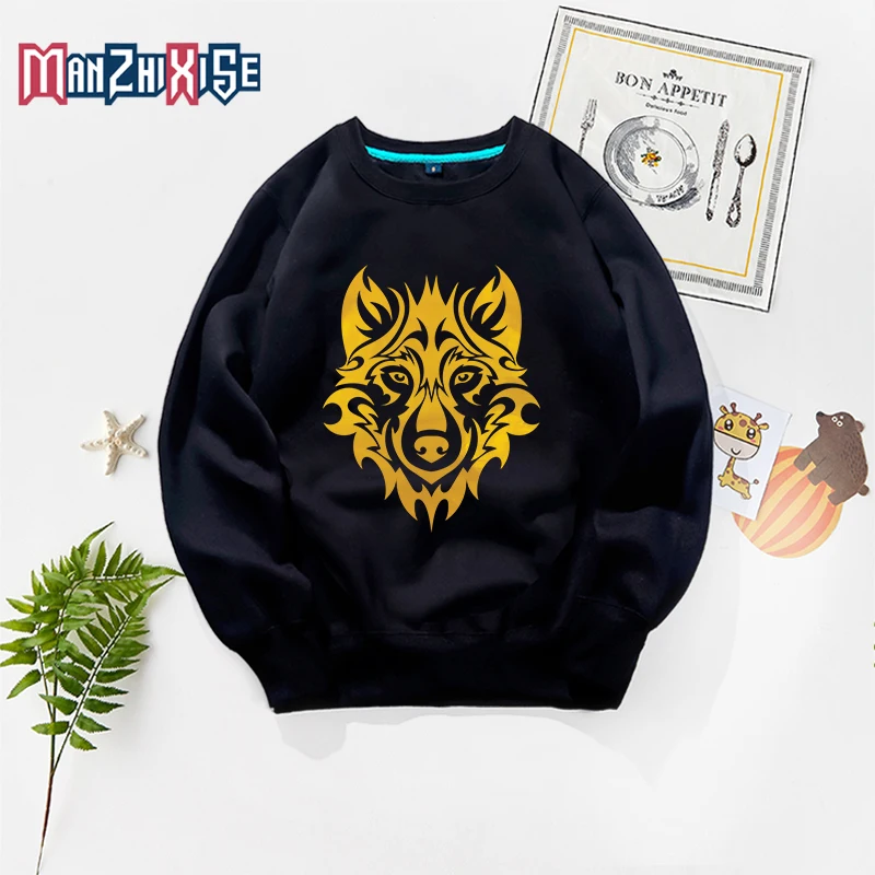 

Limited Time Discount Kids Sweatshirts Girl Sweatshirt Autumn Clothes Boys Long Sleeve Clothes Cartoon Wolf Printing Fashion Top