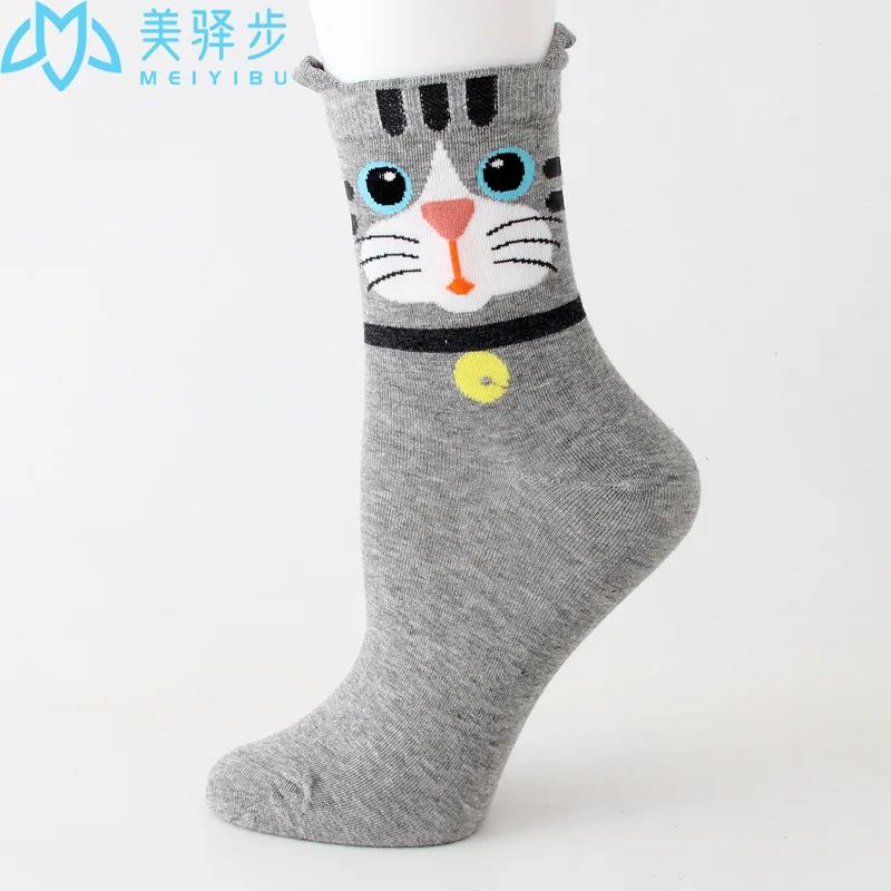 12 Pairs Per Set Cartoon Ear Female Socks Korean Version Cute Socks Manufacturer Wholesale