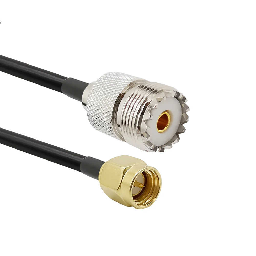 

SMA Male to UHF PL-259 Female RG58 Antenna Extension Cable SO-239 Pigtail Connector for Hamdheld Ham Radio FM Transmitter
