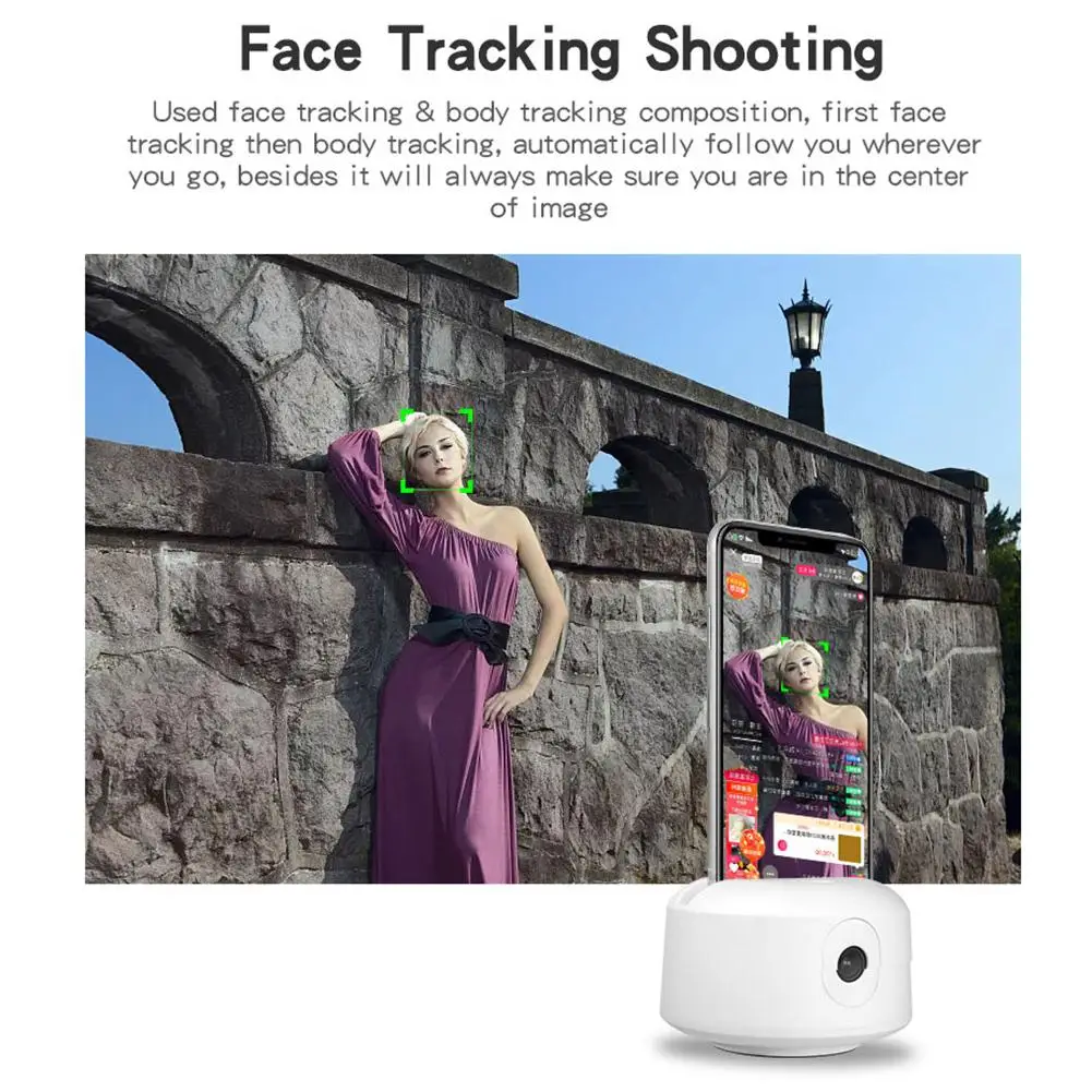 

New Portable Handheld Auto Smart Tracking Shooting Multifunction 360 Rotation Object Tracking Holder For Mobile Phone Camera
