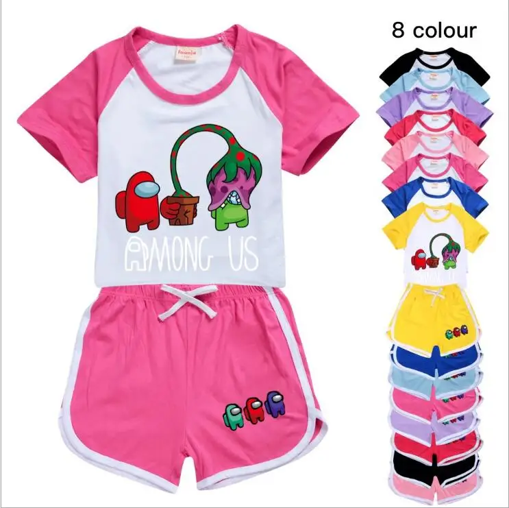 

Boys Summer Two Clothing Sets Kids Boys Cartoon Suit Sets Children T-Shirt + Shorts 2pcs Outfit Children Sports Set 2-16Year