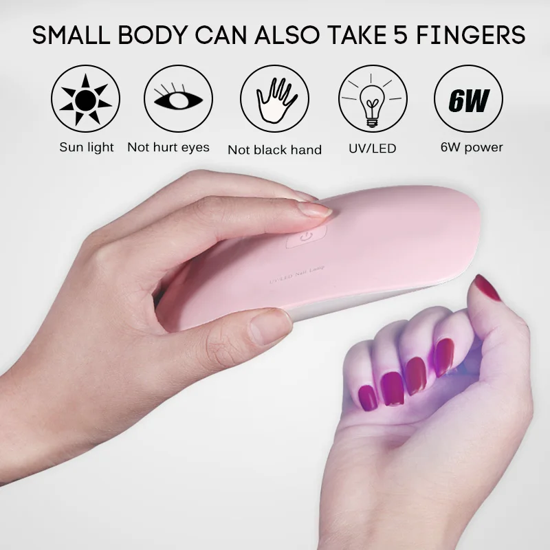 Saviland портативный Сушилка для ногтей 6 Вт Мини светодиодный светильник USB зарядка
