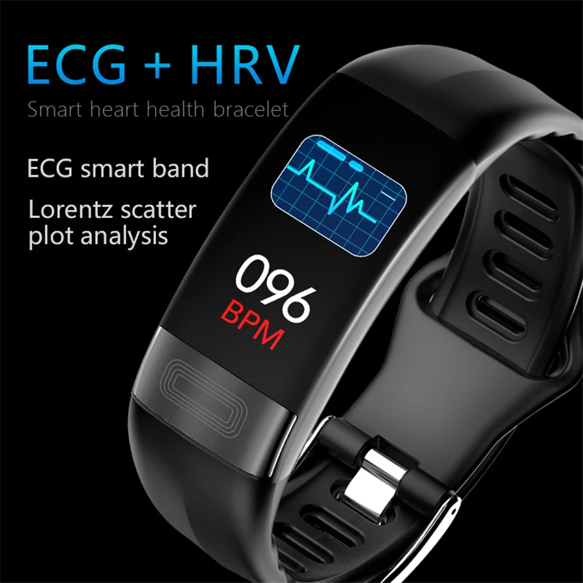 

P11 ECG+PPG Smart Watch Band Blood Pressure HR Monitor band Fitness Tracker Pedometer Bracelet For IOS Android