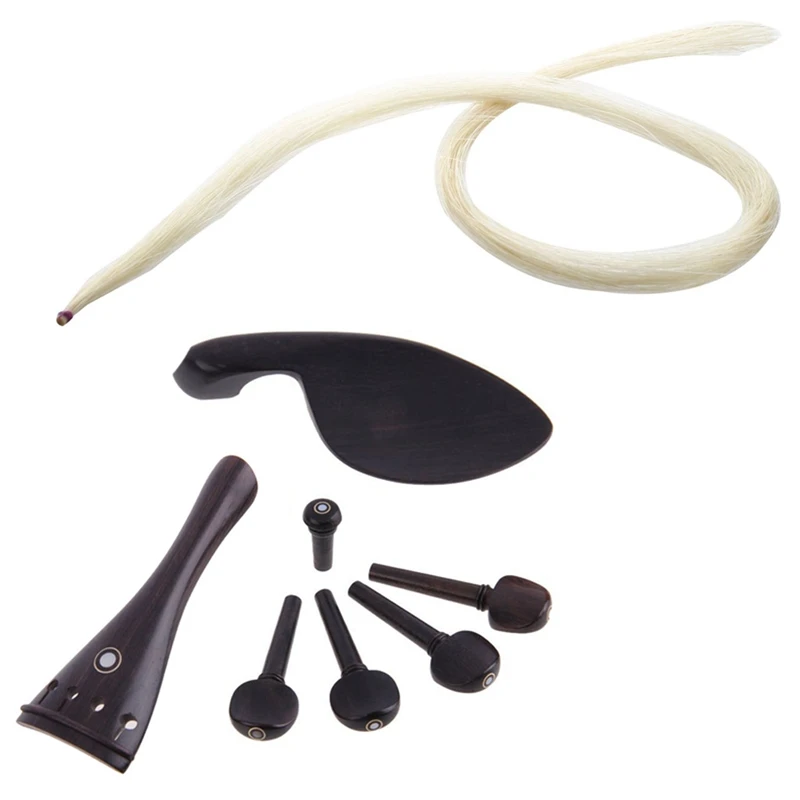 1x32 дюймов 80 см скрипка бант натуральный волос конский белый и 1 комплект 7 Ebony 4/4